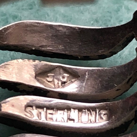 Sterling Silver Wave Band Ring Faux Black Diamond - Picture 5 of 7